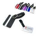Durable Aluminum Luggage Tag with Leather Holder Strap